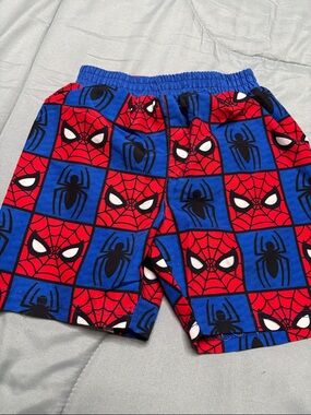 Spiderman Red and Blue Swim Trunks Waistband Detail